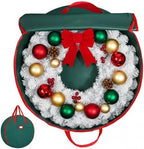 HOLDN’ STORAGE Premium Wreath Storage Bag - Durable Material - Waterproof - Heavy-duty Christmas Storage Container for Xmas Wreath with Dual Zipper Closure, Tear-proof, 30"W x 7.5"D - Green by HOLDN%E2%80%99STORAGE