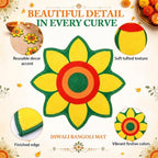Dunzy 6 Pcs Diwali Rangoli Mat Varalakshmi Pooja Decoration, Yellow Mandala - Image 3