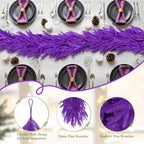 N&T NIETING 9FT Christmas Norfolk Pine Garland Real Touch Artificial Christmas Purple Xmas Garland for Mantle, Table Holiday Fireplace Staircase Indoor Outdoor Halloween Christmas Decorations - Image 3