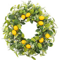 22 Inch Summer Lemon Greenery Wreath, Artificial Wreath with Yellow Lemons and Mixed Foliage, Farmhouse Front Door Wreath for Porch Wall Decor, Spring Summer Home Decoration by Unknown