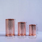 3PCS Candlestick Candle Barrels Moroccan Style Retro Lanterns Projection Lights Hollowed-Out Decorations Home Ramadan Hanging Outdoor Indoor Courtyard Porch Festival Weddings - Image 2