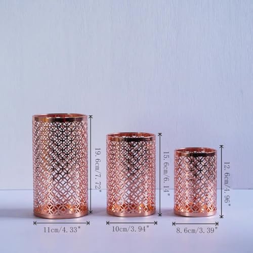 3PCS Candlestick Candle Barrels Moroccan Style Retro Lanterns Projection Lights Hollowed-Out Decorations Home Ramadan Hanging Outdoor Indoor Courtyard Porch Festival Weddings - Image 2