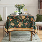 ISAENNE Designer Vintage Green Rectangular Tablecloth,110"x63" - Image 2