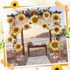 RattanView 12 Pcs Large Outdoor Sunflower Party Decor Hanging Summer Decorations Tree Ornaments Plastic Flower Tags with String Outdoor Lawn Yard for Sunflower Baby Shower Garden Decor - Image 4
