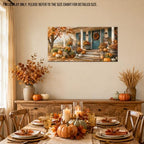 WAXWHELK Farmhouse Fall Canvas Wall Art, Pumpkin Autumn Farmhouse Porch Painting Pictures Rustic Thanksgiving Home Decor Artwork for Living Room Bedroom (16"x32") - Image 4