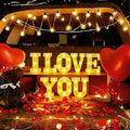 I Love You Light Up Letters with 1000 Rose Petals by Unknown