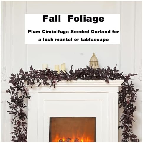 2PC Artificial Plum Cimicifuga Seeded Fall Garland Vine 6Ft - Image 2