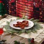 Christmas Placemats Set of 6 Artificial Powder Snow Wreath Charger - Image 6