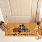 Whaline Fall Door Mats Natural Coir Welcome Doormat Pumpkin Non Slip Farmhouse Rectangle Front Door Rugs Floor Mat for Outdoor Entrance Porch Decor, 16 x 28 Inch - Image 2