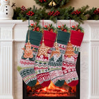 Christmas Stockings 4 Pack, 21 Inch Large Family Christmas Stocking, Red and Green Reindeer Snowman Xmas Stocking for Fireplace,Christmas Decorations - Image 2