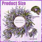 Tingjoo 2 Pcs Lavender Welcome Wreath and Door Mat Set for Front Door - Image 3