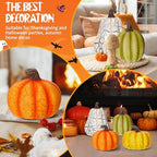 Wesiti 4 Pcs Fall Resin Pumpkin Figurine Large Tabletop Decor - Image 5