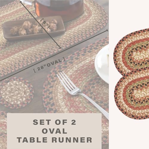 Homespice Gingerbread Jute Braided Table Runner, Oval 8x28 Set of 2 - Image 2