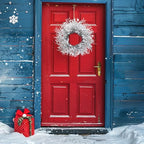 20 Inch Snow Flocked White Berry Winter Wreath with Twig & Leave- Artificial Christmas Wreaths for Front Door Porch Wall Window Porch Fireplace Outdoor Décor - Image 3
