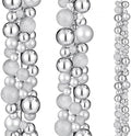 2 Pcs 6 ft Christmas Ball Ornament Garland, Mixed Silver by Yuxung