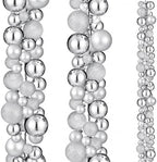2 Pcs 6 ft Christmas Ball Ornament Garland, Mixed Silver by Yuxung