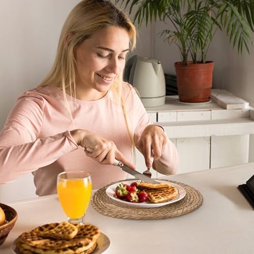 13.8'' Round Woven Placemats Set of 24, Boho Wicker Chargers, Terrekraft - Image 7