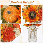 Fall Centerpieces for Tables Fall Flowers in Vase Fall Floral Arrangement - Image 3