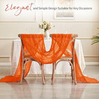 28 Pack Orange Cheesecloth Table Runner 17x108 Inch Semi Sheer Boho Gauze Cheese Cloth Fabric Table Runners, for Wedding Party Baby Shower Birthday Home Decor Garden Farmhouse - Image 6
