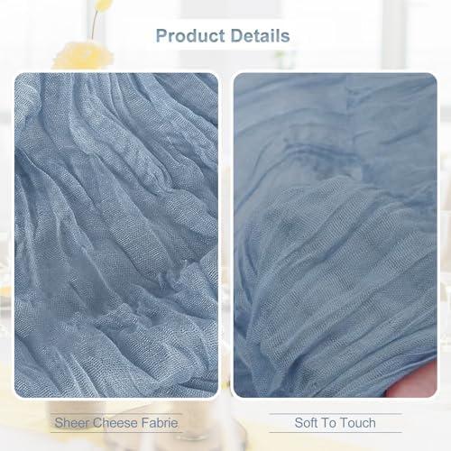 10 Pack Dusty Blue 35x120 Inch Cheesecloth Table Runner - Image 2