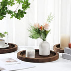 Sintuff 6 Pcs Wooden Candle Plate Holder Tray, Brown - Image 6