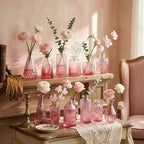 CUCUMI 12pcs Bud Vases for Centerpieces, Pink Glass Vase Set - Image 6