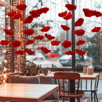 Norme 16pcs 31.4 Inch Red Rose Hanging Garland Crystal Beaded String Garland Artificial Rose Flower Decor for Mother's Day Ceiling Wedding Engagement Bridal Shower Party Decorations - Image 6