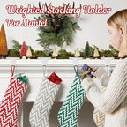 HMASYO Christmas Stocking Holders for Mantle Set of 4, White Heavy Duty Iron Stocking Hangers Base, Low Profile Weighted Stocking Holder Hooks for Fireplace Tabletop Shelf Christmas Decoration - Image 5