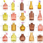 80 Pcs Colorful Glass Bud Vase Set, Small Colored Vintage Vases for Centerpieces, Cute Glass Bud Vases in Bulk,Decorative Flower Vases for Wedding Home Table Decor - Image 2