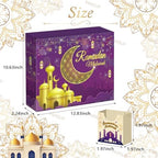 Ramadan Advent Calendar with Drawers, 30 Empty Boxes for 30 days, Eid Mubarak Coutdown Calendar Fillable Ramadan Gift, Islamic Art, Cardboard Number Storage Box, Ramadan Party Supplies - Purple - Image 2