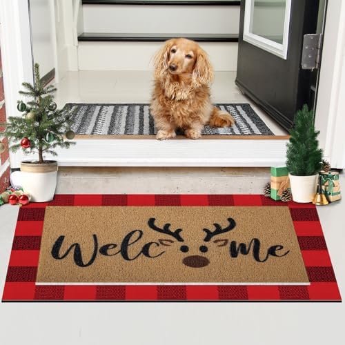 Tinideya 2 Pcs Christmas Reindeer Layered Doormat Set, 23.6'' x 35.4'' - Image 5