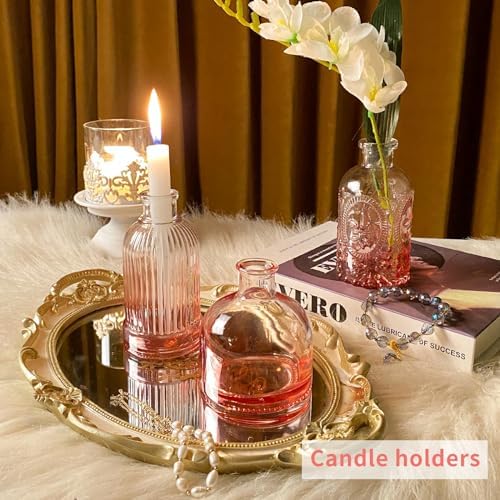 Glass Bud Vases in Bulk Set of 30 Pcs,Small Glass Vases for Flowers as Wedding Centerpieces for Tables,Clear Flower Vases Suitble for Wedding Decorations,Home Decor (Light Rose-red, 30 pcs) - Image 4