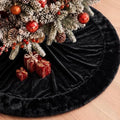 Skylety 48" Velvet Christmas Tree Skirt with Faux Fur Trim,Black by Skylety