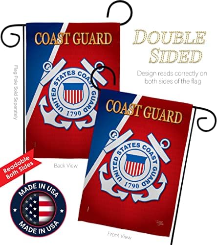 Coast Guard Garden Flag - Set with Stand Armed Forces USCG Semper Paratus United State American Military Veteran Retire Official - House Banner Small Yard Gift Double-Sided Made in USA 13 X 18.5 - Image 3