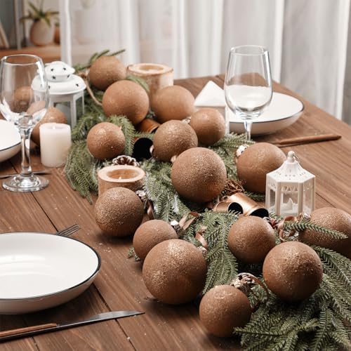 Yunlly 18 Pcs Neutral Christmas Ball Ornaments Textured Xmas Tree Decor Set - Image 2