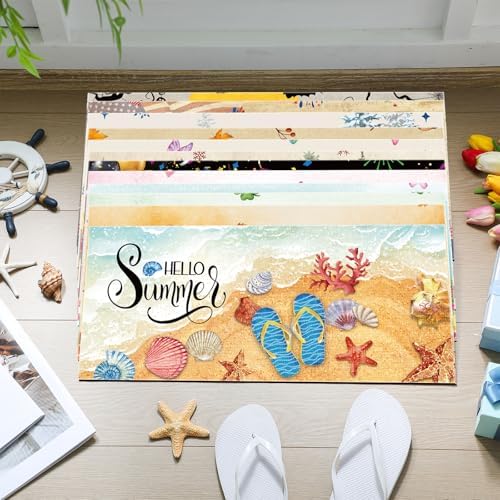 Tinideya 12 Pcs Seasonal Holidays Doormats 10x22 Non Slip,Classic Style - Image 2