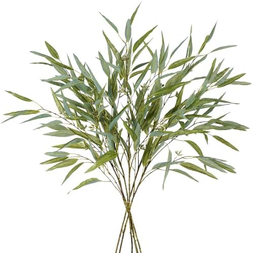Melorca&Guilla Artificial Plants,6PCS 39" Green Eucalyptus Faux Branches for Vase,Faux Greenery Stems Artificial Plants for Shop Garden Office Home Décor (6, Green Eucalyptus) by MelorcaGuilla