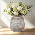 Ceramic Flower Vase Home Decor 7 Inch Rustic Farmhouse Pottery Flower Vase by DILATATA