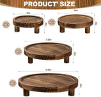 8PCS Wooden Risers for Display Wood Cake Stand for Party Round Food Risers for Buffet Wooden Holder Rustic Riser for Decor Tiered Tray Decor Home Kitchen (Rustic, 8 PCS (10", 8”, 6”, 5”)) - Image 2