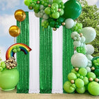 Christmas Photo Backdrop Green Sequin Backdrop Curtains,4 Panels 2FTx8FT - Image 2