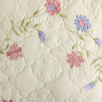 vctops Set of 2 Cotton Quilted Embroidered Decorative Square Throw Pillow Covers with Scalloped Floral Soft Cushion Case for Couch Sofa Bed (Flower E,18"x18") - Image 3