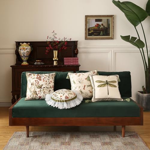 ISAENNE Designer Velvet Throw Pillow Covers,18"x18" Set of 2-Grace A - Image 3