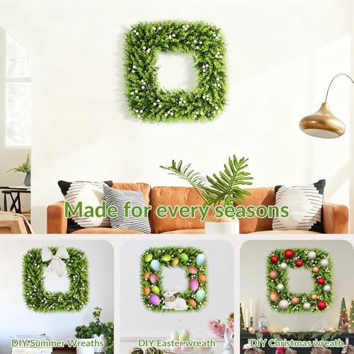 24 Inch Large Boxwood Wreath with White Berries, Spring Summer Artificial Green Wreaths for Front Door Farmhous Wedding Window Hanging Wall All Year Round Indoor & Outdoor - Image 5