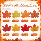 Blushtier 8 Sets Fall Table Centerpieces Thanksgiving Mason Jars Centerpiece Table Toppers Decor with LED Light Maple Leaf Autumn Gifts for Wedding Birthday Party Favors Supplies Home Office Decor - Image 4