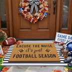 Tinideya 2 Pcs Football Layered Doormat Set for Game Day Front Porch - Image 2