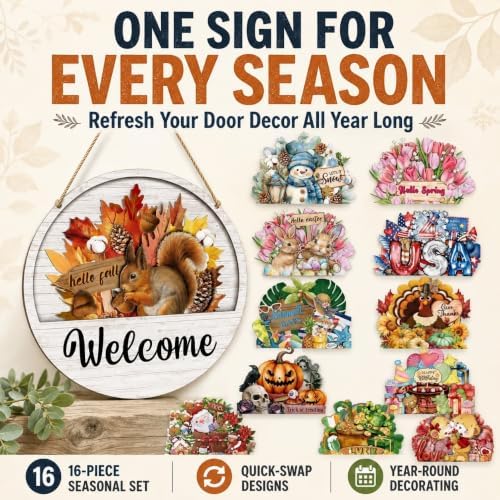 Interchangeable Welcome Sign for Front Door Home Porch for Every Season - Image 2