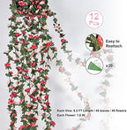 BLEUM CADE 12Pcs 16.4Ft Fake Flower Garland Artificial Rose Vines - Image 2