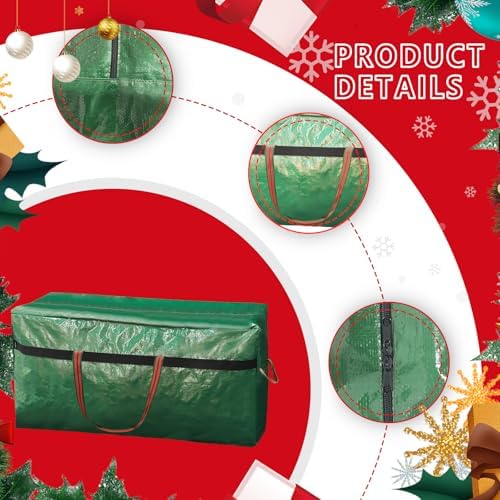 WFK 2 Pack 5FT Christmas Tree Storage Bag Waterproof Xmas Tree Bag Green - Image 4
