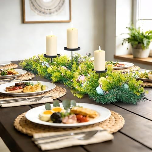 27.56" Easter Egg Candle Holder Centerpiece, Spring Table Decor with Metal Candle Cups Large Foldable Easter Candle Holder for Dining Table Mantel Fireplace, Holiday Home Party Display Decor - Image 4