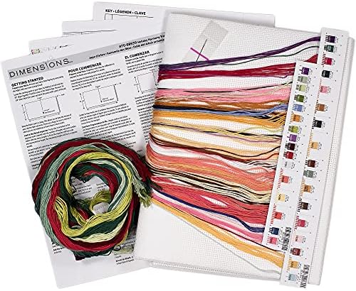 Dimensions Counted Cross Stitch Tree Skirt Kit, Holiday Harmony, 11 Count White Aida, 45'' - Image 3